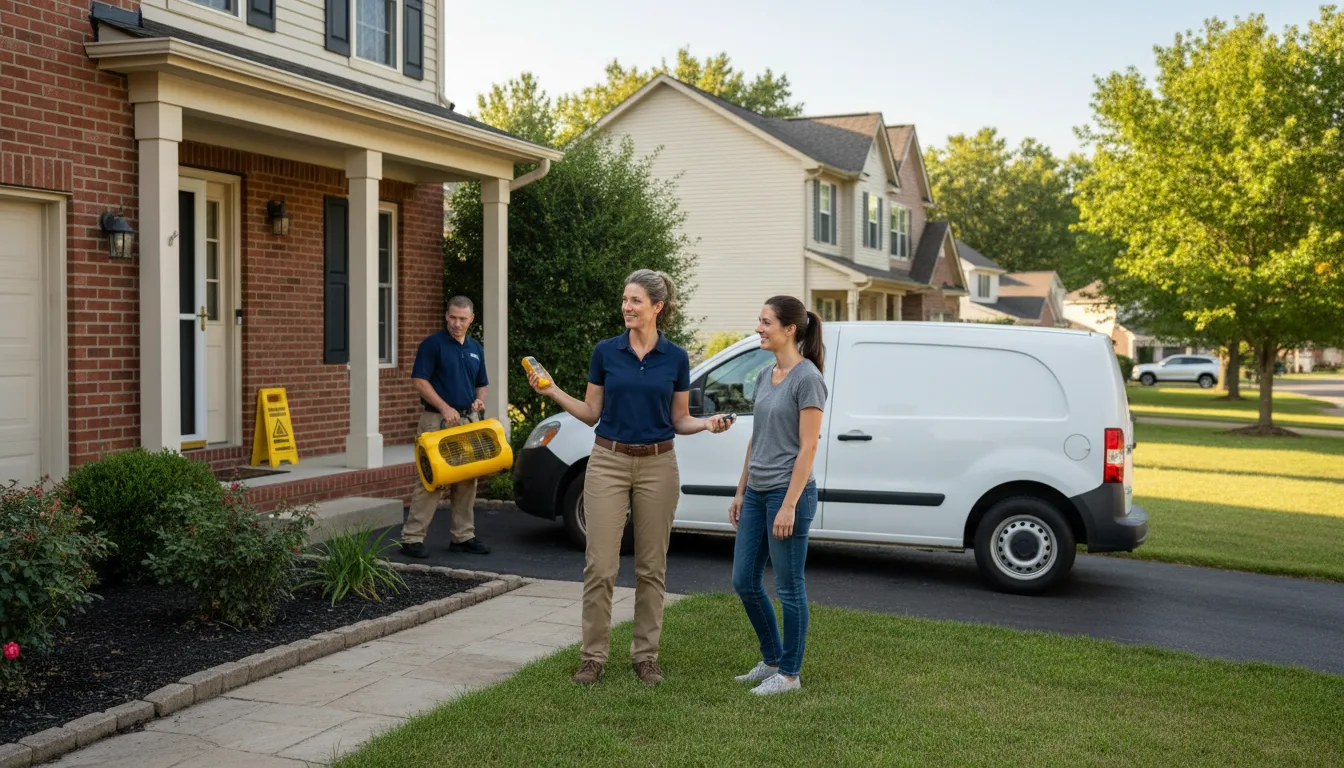 Residential water damage restoration in Carterville, IL
